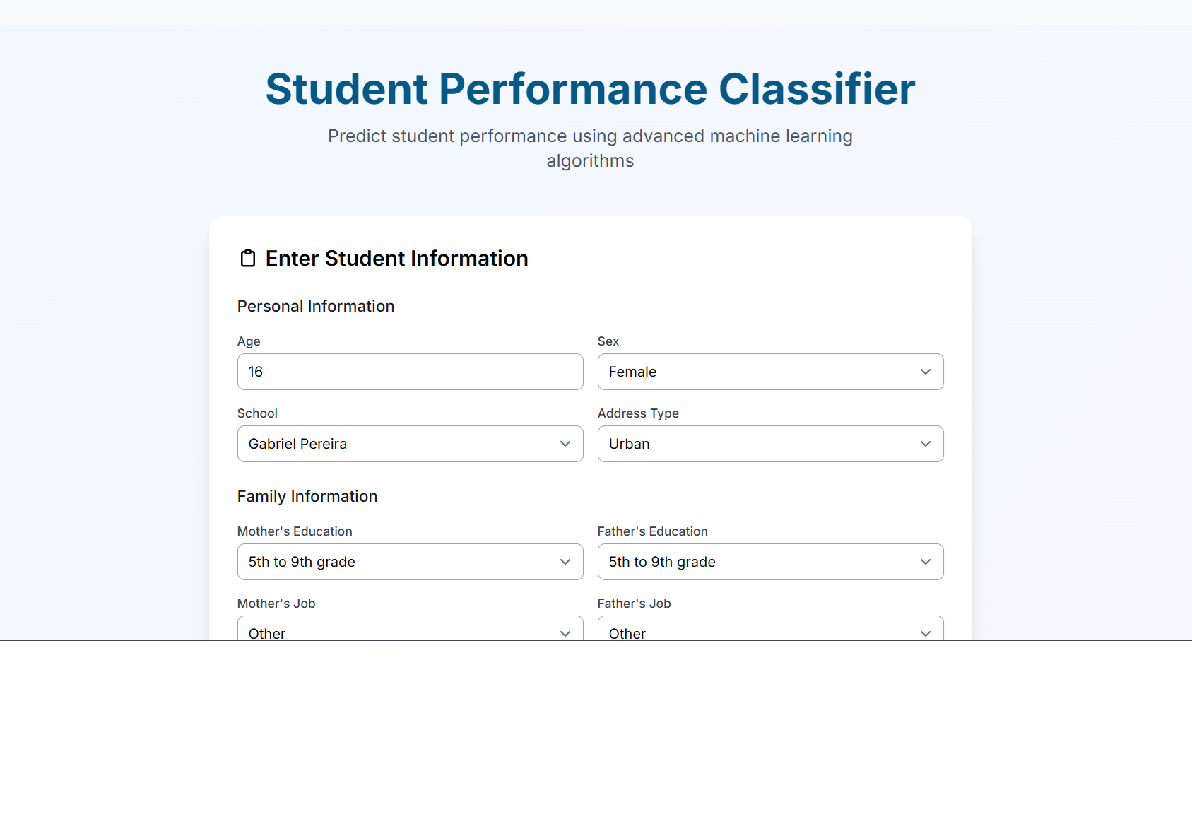 Student Performance Classifier